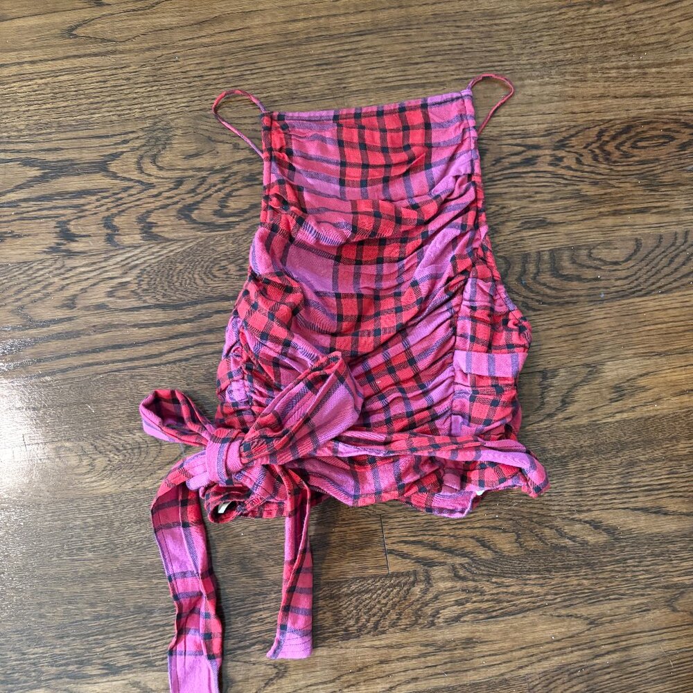 Pink Plaid Tank Top